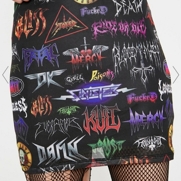 ☠Metal Logo Mesh Skirt by Current Mood☠